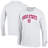Men's Champion  White Ohio State Buckeyes Arch Over Logo Long Sleeve T-Shirt