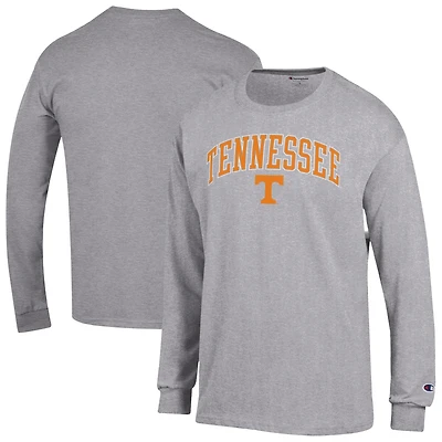 Men's Champion Heather Gray Tennessee Volunteers Arch Over Logo Long Sleeve T-Shirt
