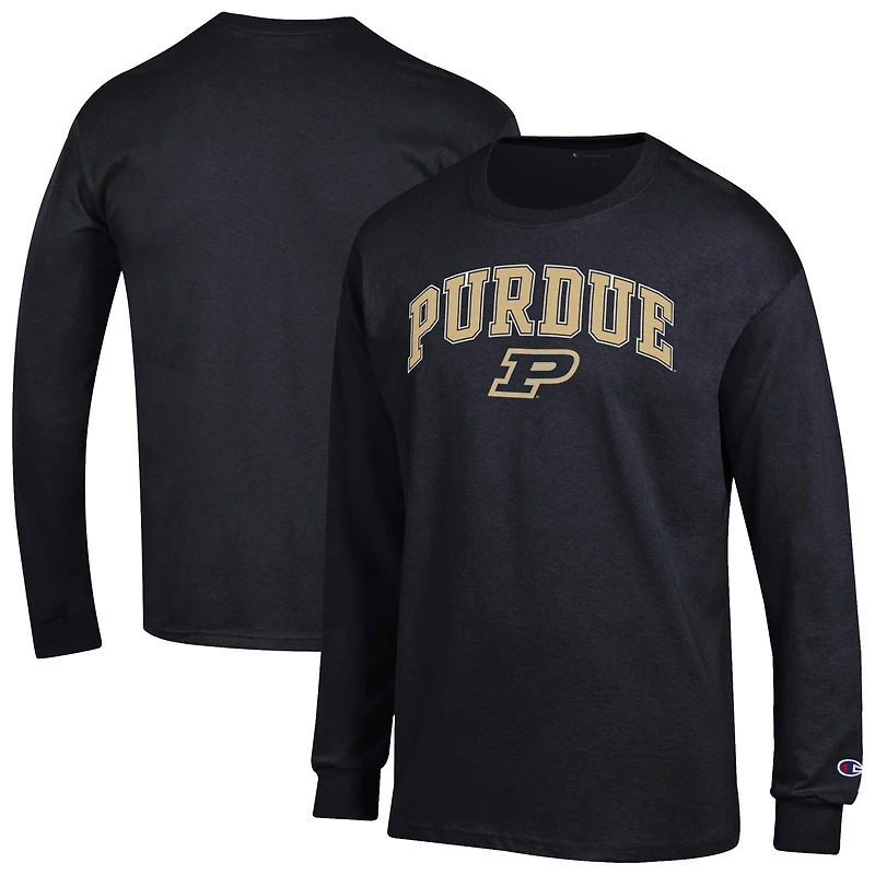 Men's Champion  Black Purdue Boilermakers Arch Over Logo Long Sleeve T-Shirt