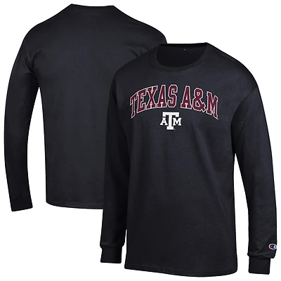Men's Champion  Black Texas A&M Aggies Arch Over Logo Long Sleeve T-Shirt