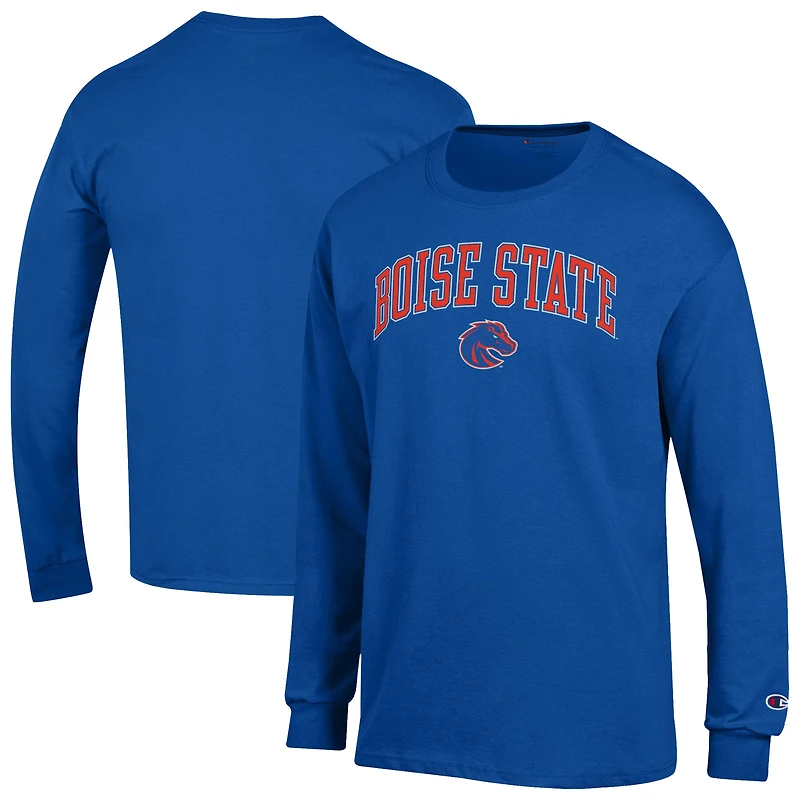 Men's Champion  Royal Boise State Broncos Arch Over Logo Long Sleeve T-Shirt