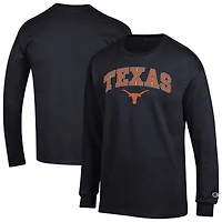 Men's Champion  Black Texas Longhorns Arch Over Logo Long Sleeve T-Shirt