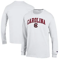 Men's Champion  White South Carolina Gamecocks Arch Over Logo Long Sleeve T-Shirt