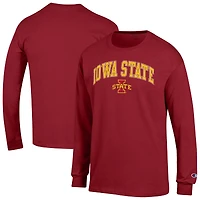 Men's Champion  Cardinal Iowa State Cyclones Arch Over Logo Long Sleeve T-Shirt