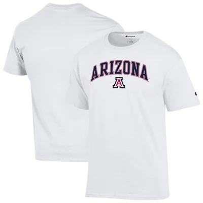Men's Champion  White Arizona Wildcats Arch Over Logo T-Shirt