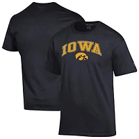 Men's Champion  Black Iowa Hawkeyes Arched Logo T-Shirt