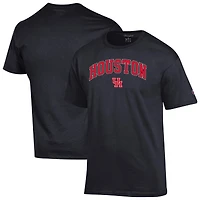 Men's Champion  Black Houston Cougars Arch Over Logo T-Shirt