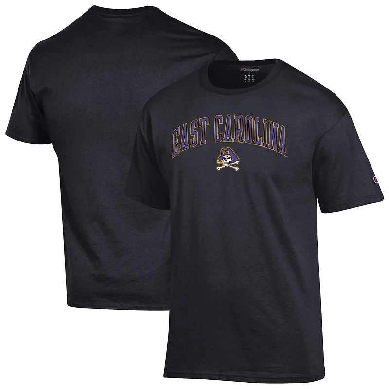 Men's Champion Black ECU Pirates Arch Over Logo T-Shirt