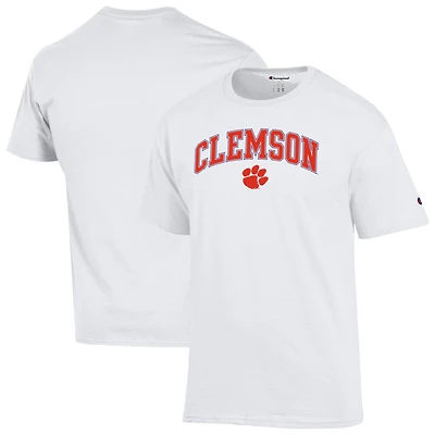 Men's Champion White Clemson Tigers Arched Logo T-Shirt