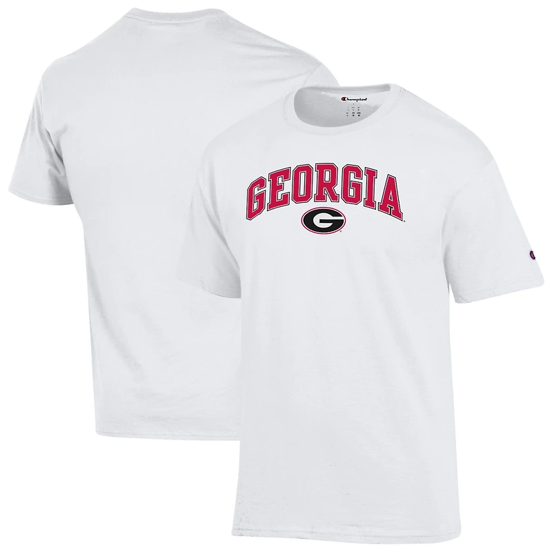Men's Champion White Georgia Bulldogs Arch Over Logo T-Shirt