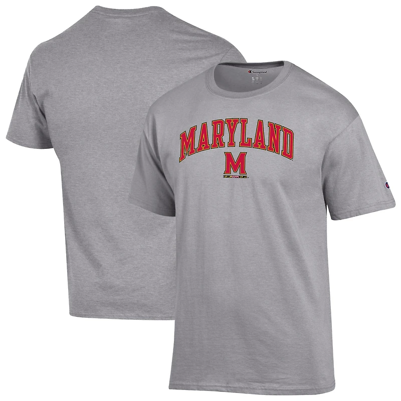 Men's Champion Heather Gray Maryland Terrapins Arch Over Logo T-Shirt