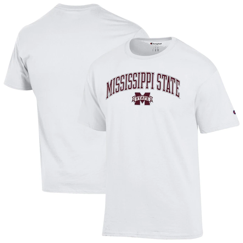 Men's Champion  White Mississippi State Bulldogs Arch Over Logo T-Shirt