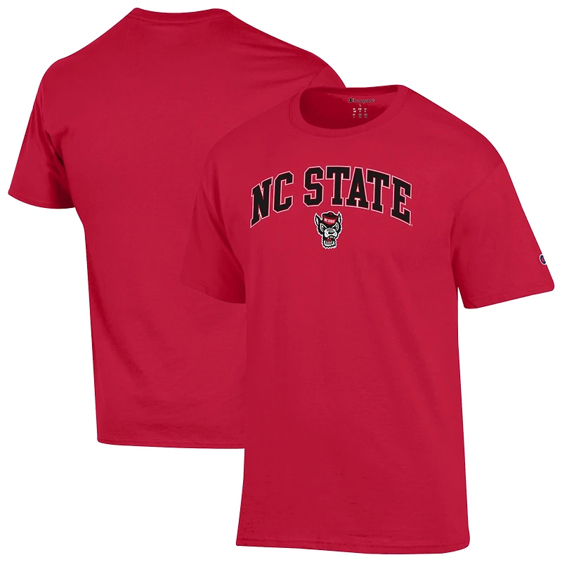 Men's Champion Red NC State Wolfpack Arch Over Logo T-Shirt