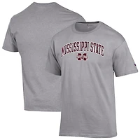 Men's Champion  Heather Gray Mississippi State Bulldogs Arch Over Logo T-Shirt