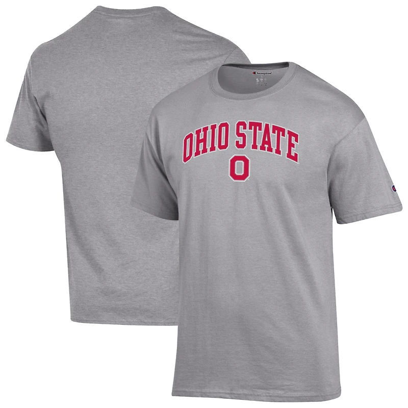 Men's Champion  Heather Gray Ohio State Buckeyes Arch Over Logo T-Shirt