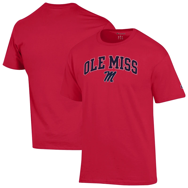 Men's Champion Red Ole Miss Rebels Arch Over Logo T-Shirt
