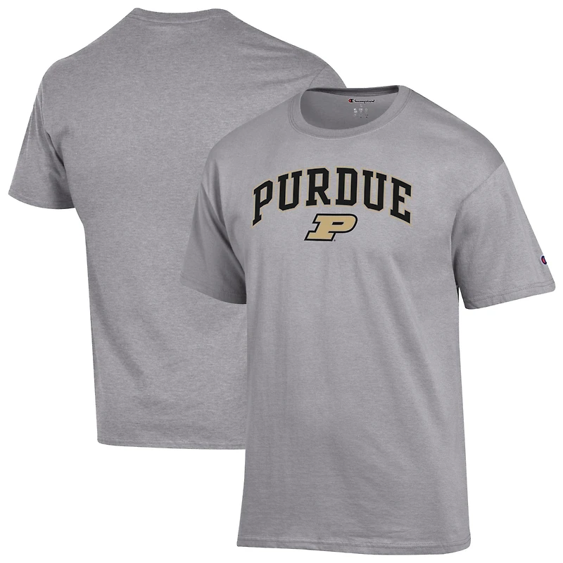 Men's Champion  Heather Gray Purdue Boilermakers Arch Over Logo T-Shirt