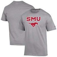 Men's Champion  Heather Gray SMU Mustangs Arched Logo T-Shirt