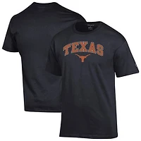 Men's Champion  Black Texas Longhorns Arch Over Logo T-Shirt