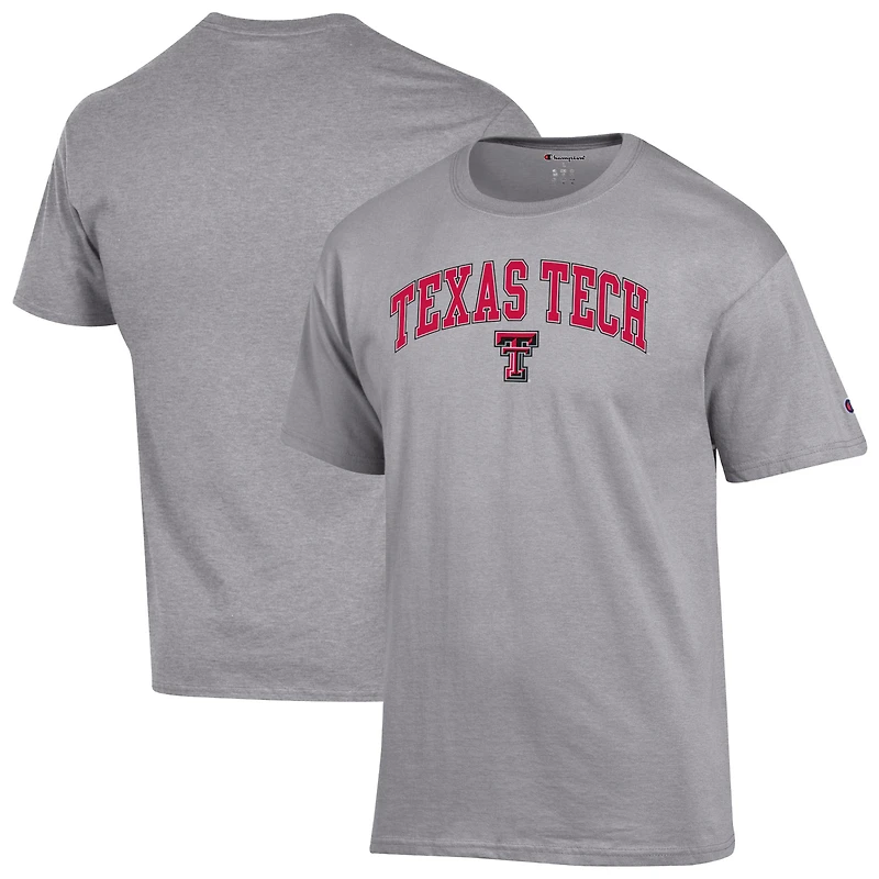 Men's Champion  Heather Gray Texas Tech Red Raiders Arch Over Logo T-Shirt