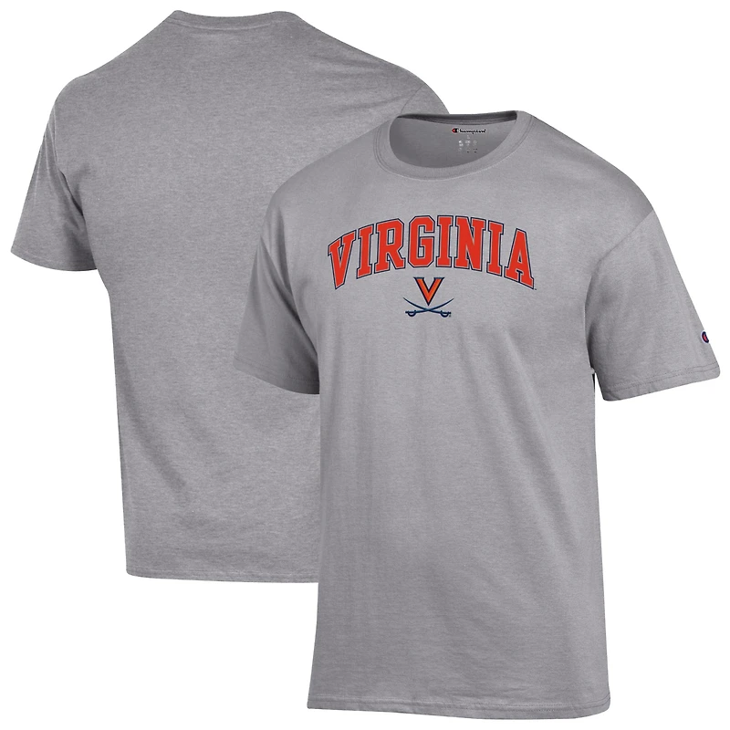 Men's Champion Heather Gray Virginia Cavaliers Arch Over Logo T-Shirt