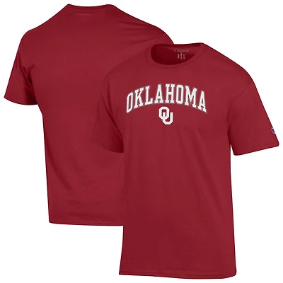 Men's Champion Crimson Oklahoma Sooners Arch Over Logo T-Shirt