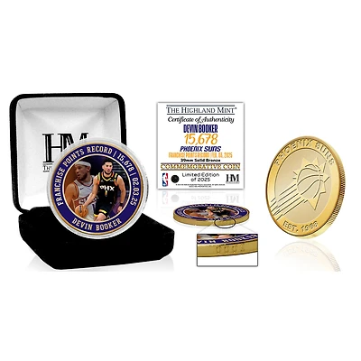 Highland Mint Devin Booker Phoenix Suns Franchise Points Record Bronze Coin
