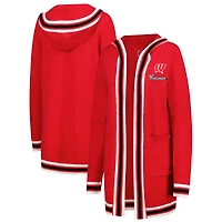 Women's Gameday Couture  Red Wisconsin Badgers Tri-Blend Rounded Stripe Cardigan