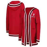 Women's Gameday Couture  Crimson Indiana Hoosiers Tri-Blend Rounded Stripe Cardigan