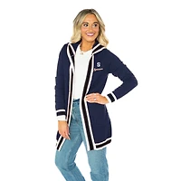 Women's Gameday Couture  Navy Syracuse Orange Tri-Blend Rounded Stripe Cardigan