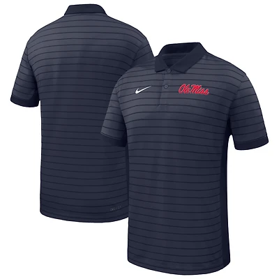 Men's Nike Navy Ole Miss Rebels 2025 Early Season Coaches Sideline Victory Stripe Performance Polo
