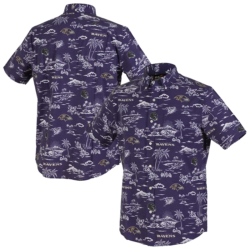 Men's Reyn Spooner Purple Baltimore Ravens Kekai Performance Button-Down Shirt