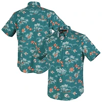 Men's Reyn Spooner Aqua Miami Dolphins Throwback Kekai Performance Button-Down Shirt