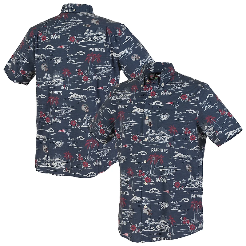 Men's Reyn Spooner Navy New England Patriots Kekai Performance Button-Down Shirt