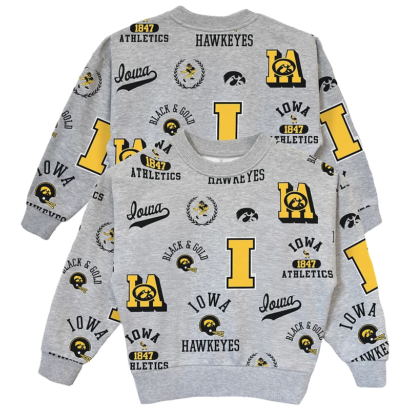 Women's Gameday Couture  Gray Iowa Hawkeyes Always On Repeat Pullover Sweatshirt