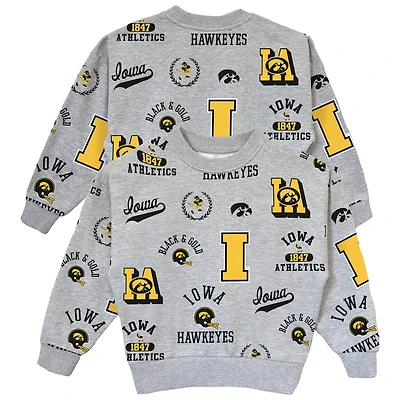 Women's Gameday Couture  Gray Iowa Hawkeyes Always On Repeat Pullover Sweatshirt