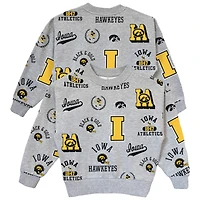 Women's Gameday Couture  Gray Iowa Hawkeyes Always On Repeat Pullover Sweatshirt