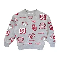 Girls Youth Gameday Couture  Heather Gray Oklahoma Sooners Always On Repeat Pullover Sweatshirt