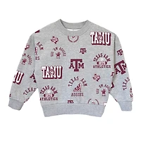 Girls Youth Gameday Couture  Heather Gray Texas A&M Aggies Always On Repeat Pullover Sweatshirt