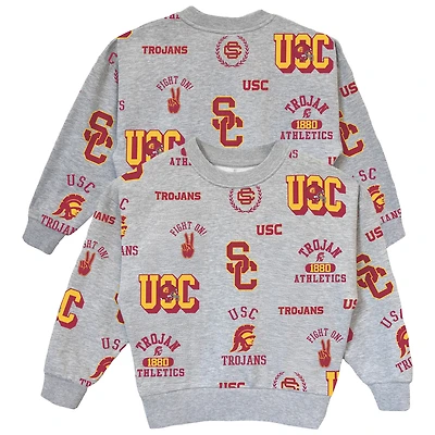Women's Gameday Couture  Gray USC Trojans Always On Repeat Pullover Sweatshirt