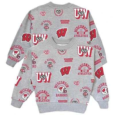 Women's Gameday Couture  Gray Wisconsin Badgers Always On Repeat Pullover Sweatshirt