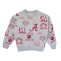 Girls Youth Gameday Couture  Heather Gray Alabama Crimson Tide Always On Repeat Pullover Sweatshirt