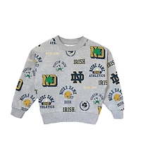 Girls Youth Gameday Couture  Heather Gray Notre Dame Fighting Irish Always On Repeat Pullover Sweatshirt