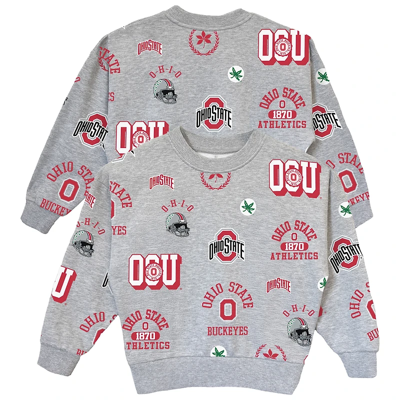 Women's Gameday Couture  Gray Ohio State Buckeyes Always On Repeat Pullover Sweatshirt