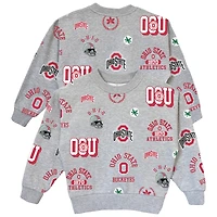 Women's Gameday Couture  Gray Ohio State Buckeyes Always On Repeat Pullover Sweatshirt