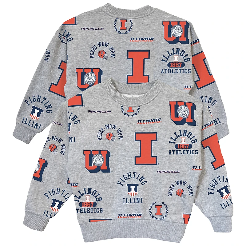 Women's Gameday Couture  Gray Illinois Fighting Illini Always On Repeat Pullover Sweatshirt