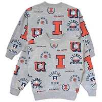 Women's Gameday Couture  Gray Illinois Fighting Illini Always On Repeat Pullover Sweatshirt