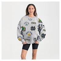 Women's Gameday Couture Gray Notre Dame Fighting Irish Always on Repeat Fleece Sweatshirt