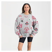 Women's Gameday Couture Gray Ohio State Buckeyes Always on Repeat Fleece Sweatshirt
