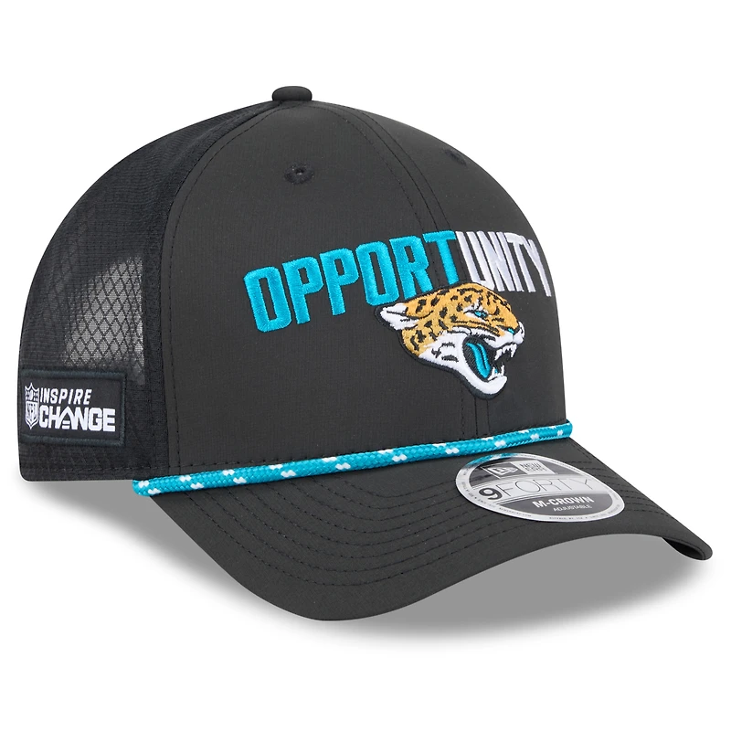 Men's New Era Black Jacksonville Jaguars 2025 Inspire Change 9FORTY M-Crown Adjustable Hat